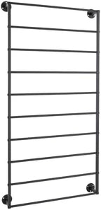 Wall Mounted Scarf Rack, 10 Tiers Metal Ribbon Display Rack, Silk Hijab Hanger Storage Organizer, Multifunctional Belts Towel Holder for Accessory Store, Bathroom, Gift Store, Flower Shop (Black) by Unknown