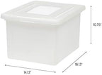 IRIS USA 4-Pack 35 Qt. Letter File Box with Lid, Pearl - Image 2