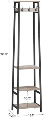 Coat Rack Freestanding with 3 Shelves and 7 Hooks - Image 4