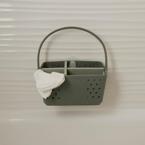 Parker Baby Co. Quick-Dry Bath Caddy Organizer with Handle - Snow, Regular - Image 2