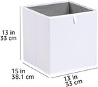 Amazon Basics Collapsible Cube Storage Organizer Bins, Closet Organizer Baskets for Shelves, Space-Saving, White, 13" x 15" x 13", 6-Pack - Image 5