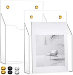 Feifeiya 2 Pcs Clear Acrylic File Holder Wall Mount, 12.6"x9.5"x2.4" by Feifeiya