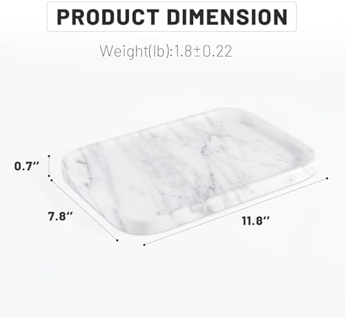 Arabescato Marble Vanity Tray - Decorative Organizer for Bathroom Countertop, Dresser, Kitchen Sink - Image 5