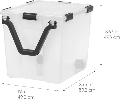 IRIS USA Storage Bins with Lids, WeatherPro Wheeled 106 Qt, Plastic, 3 Pack - Image 3