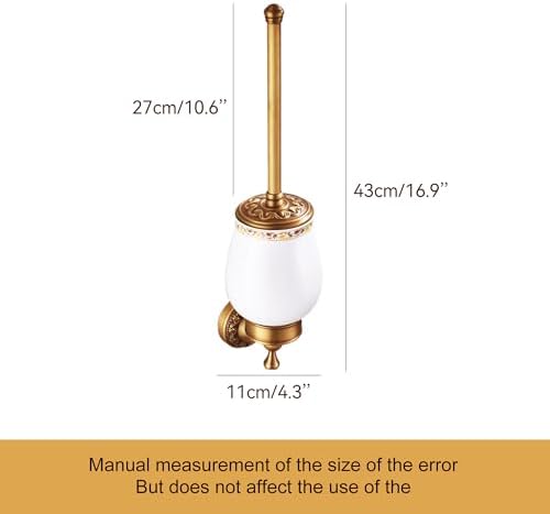 Wall Mounted Bathroom Toilet Brushed Holder Set, Antique Brass Pattern Carving,Brushed Bronze - Image 2