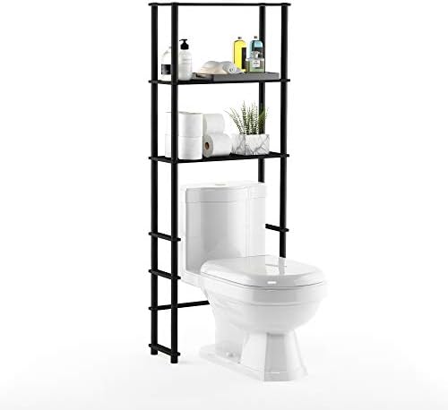 Furinno Turn-N-Tube with 3 Shelves Toilet Space Saver, Espresso/Black by Furinno-FitsYourSpaceFitsYourBudget