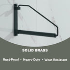 NEWRAIN Folding Clothes Hanger Rack, Wall Mounted Laundry Racks for Drying Clothes,Swing Clothing Hanging System Drying Closet Storage Organizer Black (Pack of 3) - Image 2