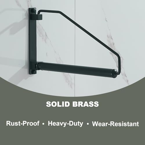 NEWRAIN Folding Clothes Hanger Rack, Wall Mounted Laundry Racks for Drying Clothes,Swing Clothing Hanging System Drying Closet Storage Organizer Black (Pack of 3) - Image 2