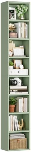 FOTOSOK Bookshelf Bookcase 8-Tier Narrow Bookshelf Tall CD Media Tower Rack by FOTOSOK