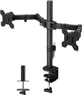 BONTEC Dual Monitor Desk Mount, 13-27 Inch, 22lbs, VESA 75x75/100x100,Black by BONTEC