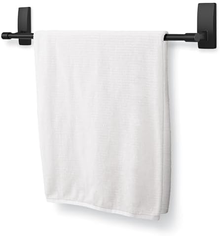 Command Bath Towel Bar, Matte Black, 1 Towel Ring, 2 Strips - Image 5
