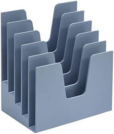 Acrimet 5 Section Incline File Sorter Organizer, Desktop Mail Holder, Blue by Organizingyourlife