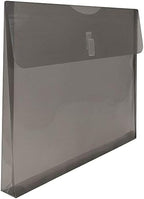 JAM PAPER Plastic Expansion Envelopes with Hook & Loop Closure - Letter Booklet - 9 3/4 x 13 with 1 Inch Expansion - Smoke Gray - 12/Pack - Image 3