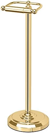 Home Accents Toilet Paper Holder Stand, Brass Finish, Freestanding Bathroom Floor Stand, Weighted Base, 22 Inch by Gatco