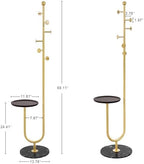 JIAYUEJU Coat Rack Freestanding with Table for Entryway (Gold) - Image 2