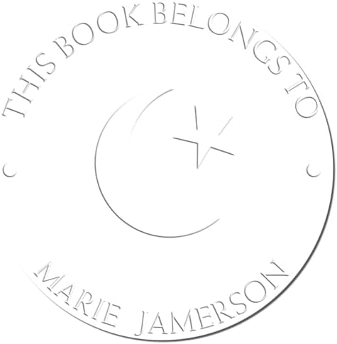 Custom Return Book Embossing Seal - Soft Inspiring Star Crescent Design | Personalized Home Embossed Stamp for Muslim Families | Customized Book Embossing Seal for Unique and Elegant Home Decor - Image 6
