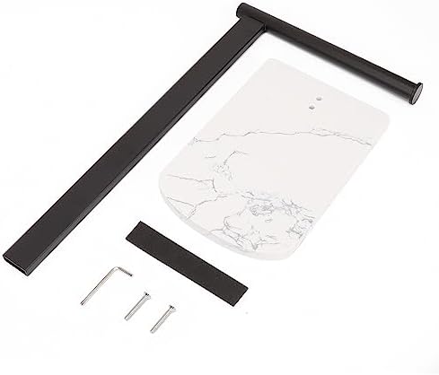NearMoon Hand Towel Holder with Balanced Marble Base, 304 Stainless Steel Stand Towel Ring L Shape Hand Towel Rack Free-Standing Towel Bar for Bathroom Kitchen Countertop (Single Rod, Matte Black) - Image 6