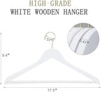 TOPIA HANGER Wooden Hangers 30 Pack, White Wood with Golden Hooks - Image 2