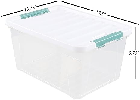 Quickquick 36 Quart Latch Clear Storage Tote, Plastic Storage Bin with Latching Lid, 6 Packs - Image 3