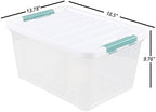 Quickquick 36 Quart Latch Clear Storage Tote, Plastic Storage Bin with Latching Lid, 6 Packs - Image 3