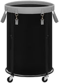 STORAGE MANIAC Rolling Laundry Hamper with Wheels 110L Laundry Basket, Round Laundry Cart with Metal Frame and Removable Bag, Clothes Hamper for Bedroom, Bathroom, Dorm Room, Laundry Room, Black by STORAGEMANIAC