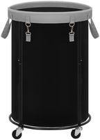 STORAGE MANIAC Rolling Laundry Hamper with Wheels 110L Laundry Basket, Round Laundry Cart with Metal Frame and Removable Bag, Clothes Hamper for Bedroom, Bathroom, Dorm Room, Laundry Room, Black by STORAGEMANIAC