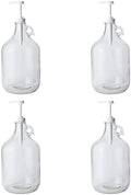 Glass Laundry Detergent Dispenser 4-Pack with Pumps | 1 Gallon Glass Jug by FASTRACK