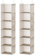 YOUDENOVA Hanging Closet Organizer and Storage, 6-Shelf, 2 Packs, Beige by YOUDENOVA