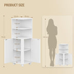 Hzuaneri Corner Cabinet, Small Bathroom Corner Cabinet with Doors - Image 2