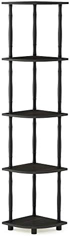 Furinno Turn-N-Tube 5 Tier Corner Display Rack Multipurpose Shelving Unit with Classic Tubes, Espresso/Black (18035EX/BK) - Image 6