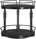 HOOBRO Lazy Susan Organizer Spice Rack, 2-Tier Height Adjustable Rotating Lazy Turntable Spice Organizer, for Kitchen Countertop and Cabinet, Black BB05TL01 by HOOBRO