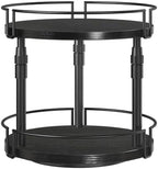 HOOBRO Lazy Susan Organizer Spice Rack, 2-Tier Height Adjustable Rotating Lazy Turntable Spice Organizer, for Kitchen Countertop and Cabinet, Black BB05TL01 by HOOBRO