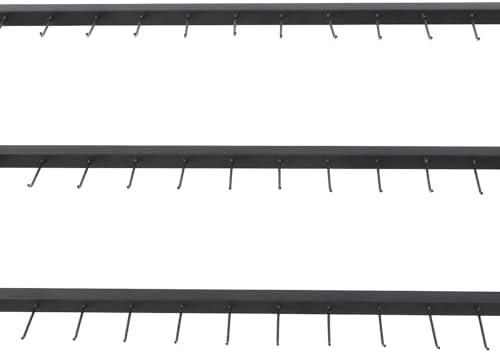 Floor Mounted Belt Hanger - Black, 3-Tier Metal Belt Display Stand with 39 Hooks, Freestanding Tie Scarf Rack Organizer for Men Closet Clothing Retail Store, 39.4"x15.7"x59.1" (100x40x150cm) - Image 7