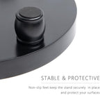 ROSE BLOOM 10" Round Wood Pedestal Stand, Farmhouse Display Riser for Bathroom Vanity, Kitchen Counter & Coffee Bar, Decorative Wooden Tray for Candles, Plants & Home Decor, Black - Image 6
