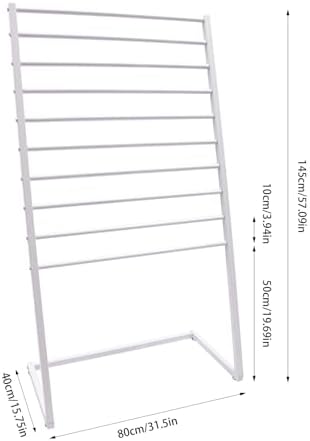 Scarf Display Stand, 10 Tier Metal Scarf Holder Organizer, Scarf Hanger Scarf Holder Scarf Organizer Belt Organizer Pants Rack Scarf Rack for Commercial Clothing Retail Store (White, 80cm) - Image 4
