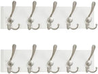 SKOLOO Creations White Solid Wood Wall Mounted Coat Rack, 5 Hooks, 16-7/8" Long - Kitchen, Mudroom, Entryway, Bathroom - Includes Mounting Hardware, Wall Coat Hanger, Towel Rack, Pack of 2 by SKOLOO