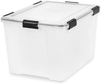 IRIS USA 2 Pack WeatherPro Plastic Storage Bins with Lids, 74 Qt, Black - Image 4