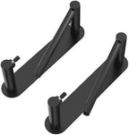 Adhesive Toilet Paper Holder, Self Adhesive Double Post Pivoting Toilet Tissue Holder, Stick on No Drilling Toilet Paper roll Holder for Bathroom, Stainless Steel and Zinc Alloy, Matte Black, 2Pack by WZRUA