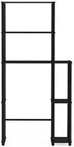 Furinno Turn-N-Tube Over The Toilet Storage, 5 Shelves Bathroom Organizer Space Saver Rack, Espresso/Black - Image 4