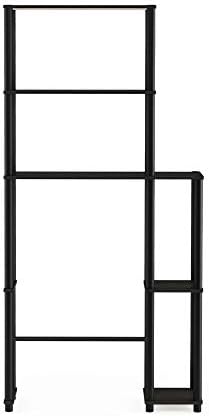 Furinno Turn-N-Tube Over The Toilet Storage, 5 Shelves Bathroom Organizer Space Saver Rack, Espresso/Black - Image 4