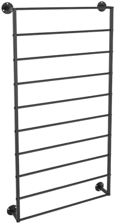 Wall Mounted Scarf Rack 23.6"×47.2", Wall Wrapping Paper Ribbon Organizer, Tie Scarf Rack Belt Towel Holder Metal Shelving Rack for Flower Shop Retail Store (Black) - Image 6