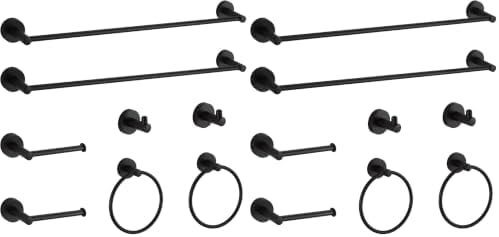BGL Bathroom Hardware Set Black Bathroom Accessory Set Towel Bar 8 Pieces (Pack of 2) by BGL