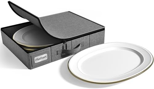 Sorbus Platter Storage Case for Dinnerware (1 Pack, Gray) by Sorbus