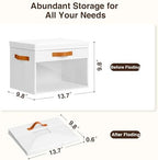 Homsorout Large Storage Bins with Lids - 4 Pack Foldable Decorative Organizers with Clear Windows & Handles, Cube Storage Organizers for Clothes, Blankets, Sweaters, Sheets, White - Image 3