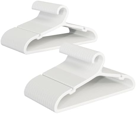 ABHENG 100 Pack Clothes Hangers, Non Slip Plastic Coat Hangers, Space Saving Hangers, Heavy Duty, Hanging Dry Wet Clothes, 16.4" x 8.3", White, UAPY05100W by Liveinacomfortablehome
