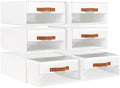 DIMJ Closet Organizers and Storage - Fabric Bins with Drawers for Closet Foldable Clothes Organizers with Clear Window, Stackable Storage Drawers Units for Bedroom, Living Room, 6-Pack, White by DiMJ