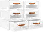 DIMJ Closet Organizers and Storage - Fabric Bins with Drawers for Closet Foldable Clothes Organizers with Clear Window, Stackable Storage Drawers Units for Bedroom, Living Room, 6-Pack, White by DiMJ