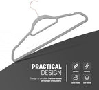 KEPLIN Grey Velvet Hangers 50 Pack - 18 inch, Thin Non Slip Hangers with Tie Bar and 360° Degree Hook for Home Storage – Sturdy & Space Saving Wardrobe Organizers for T-Shirts, Suits and Coats - Image 3