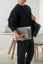 KOKUYO Pencil Case Pouch, Haco-Biz Standing Pen Pouch Bag, Foldable Stand up Pencil Holder Organizer, Large Capacity Portable Pencil Box for Office Supplies, Gray - Image 6