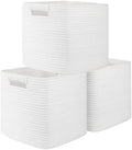 OIAHOMY Storage Cubes 11 Inch Storage Bins 3-Pack Square Baskets White by MasterofSpaceOptimization